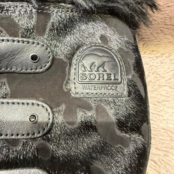 Sorel Joan of Arctic Reserve Black Cowhair Waterproof Winter Boots - Size 7 - Picture 4 of 8